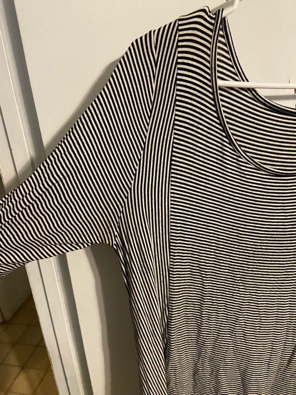 Hannah Black & White Striped Scoop Neck Tee - Picture 2 of 7
